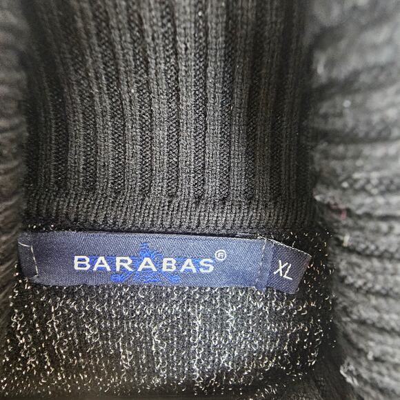 Barabas Mens Metallic Floral Turtleneck Sweater Size XL Whimsigoth Indie Grunge - Picture 7 of 11